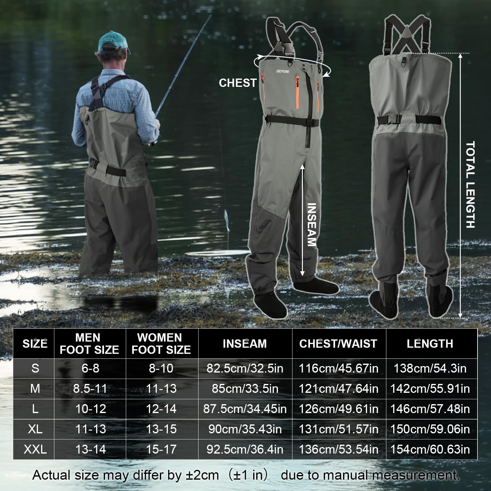 Goture 5-Layer Waterproof Fish - Fishing Waders Breathable ulasan dan harga