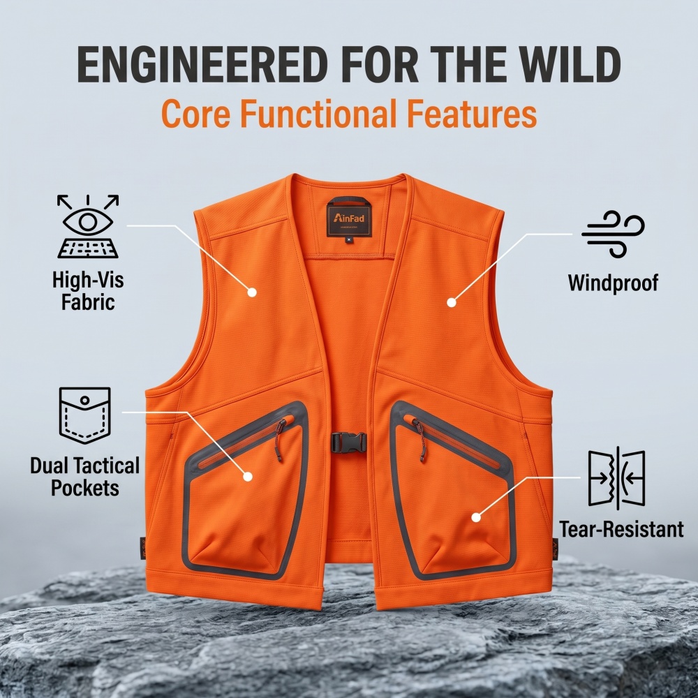 Men's Safety Vest for Hunting  - Outdoor Hunting Fleece ulasan dan harga