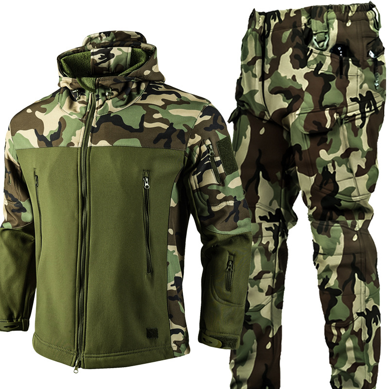 Men's 3-in-1 Shark Skin Softsh - Outdoor Hunting Fleece ulasan dan harga