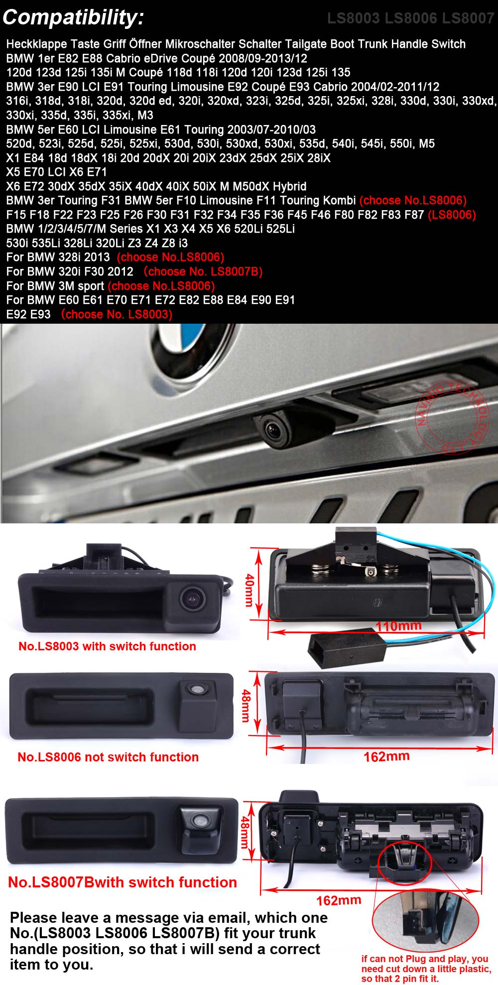 HD 1280*720 Trunk Handle car r - Trail Camera Infrared ulasan dan harga